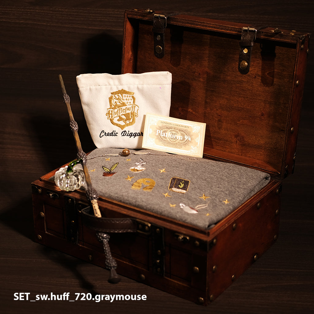 Magic Gift Set – 6-piece mezzanine sweater (Gray mouse sweater + Wand + Glass pumpkin + Mini bag)