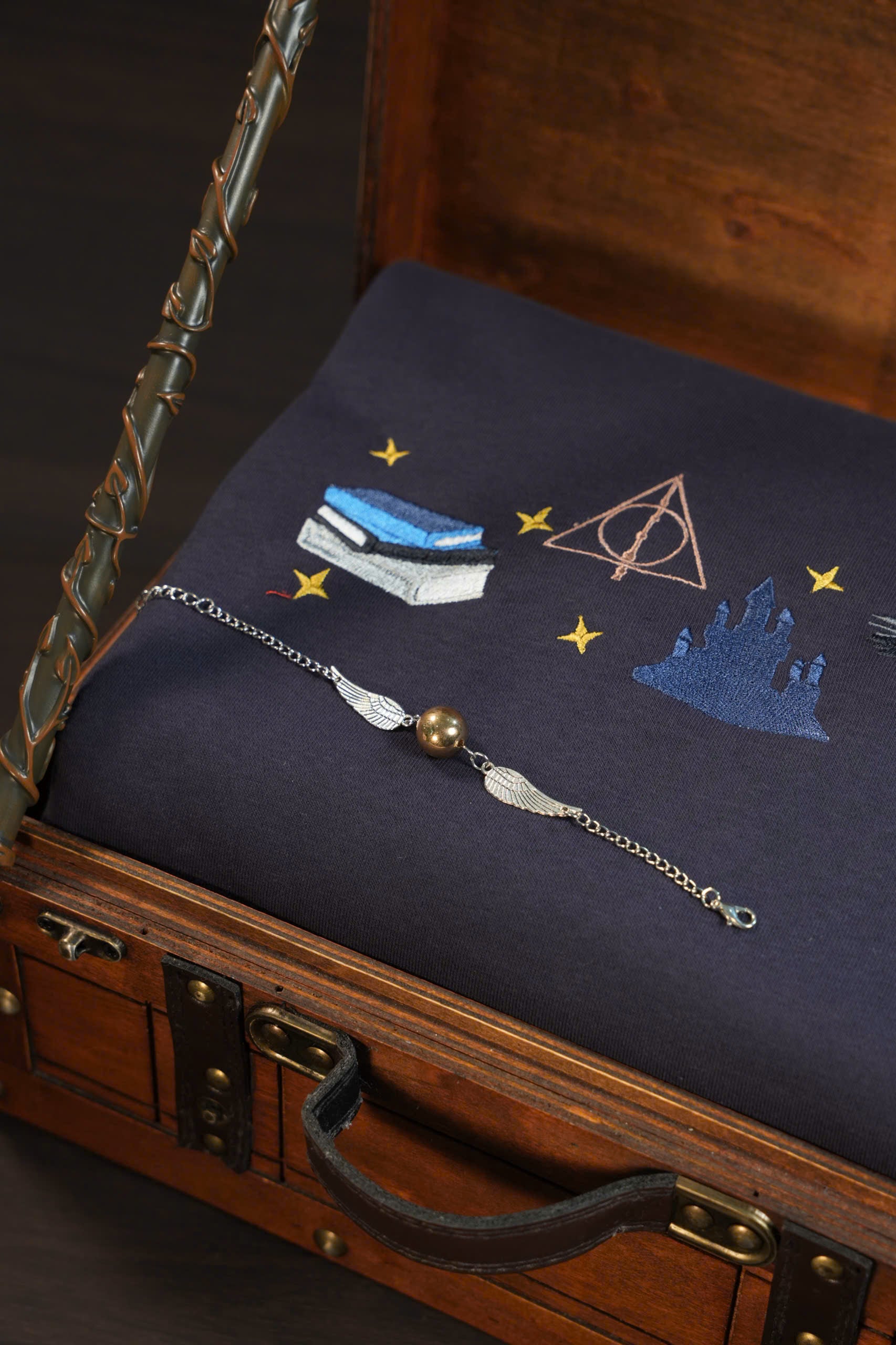 Magic Gift Set – Eagle House 3-Piece (Navy Hoodie + Wand)