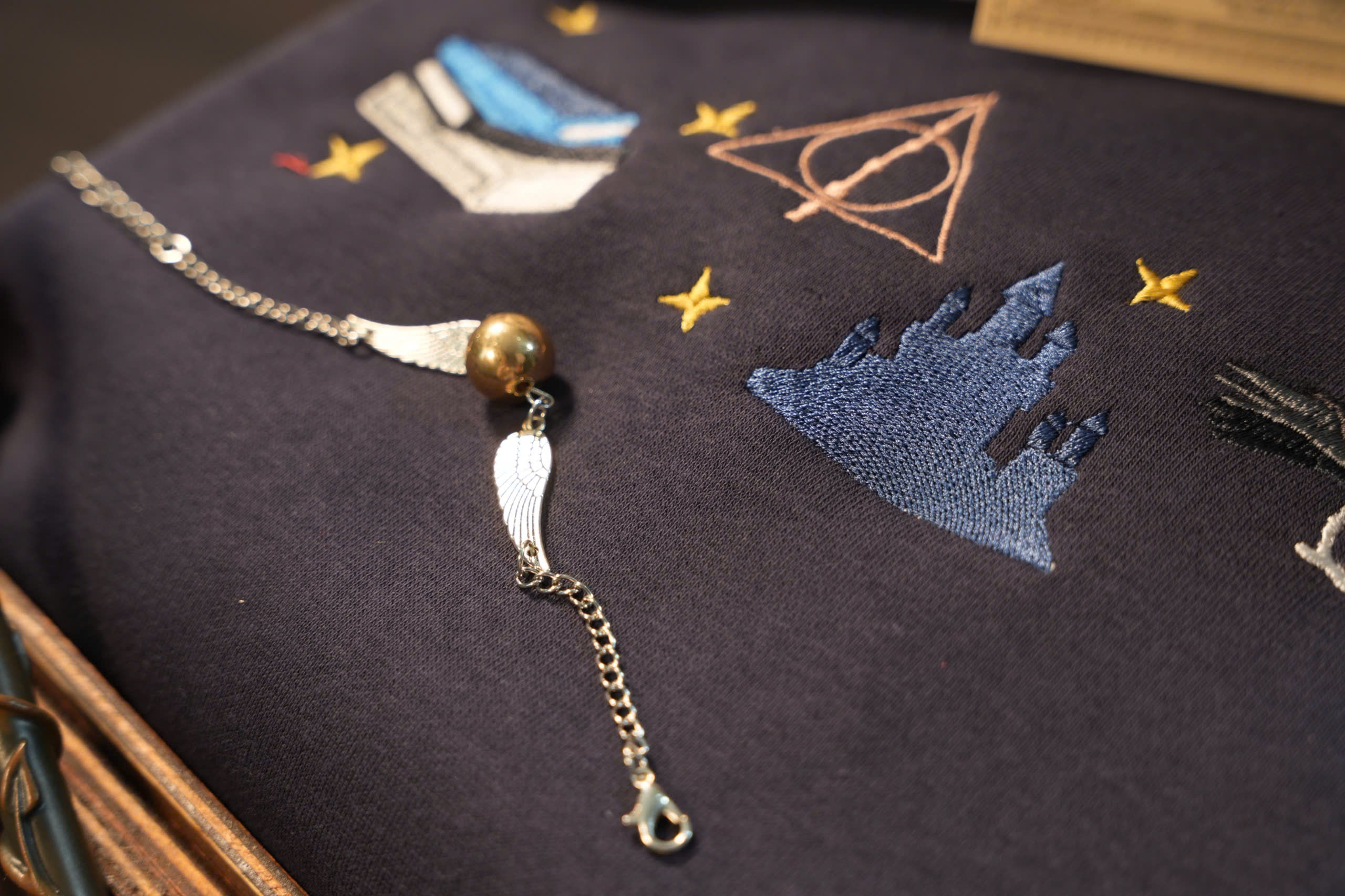 Magic Gift Set – Eagle House 3-Piece (Navy Hoodie + Wand)