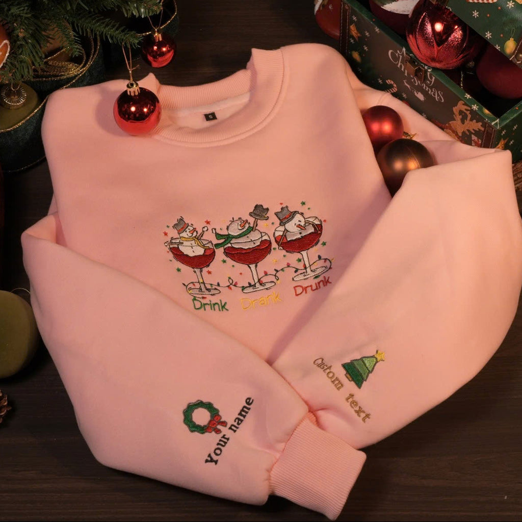 Áo sweater “Uống, Say, Sập” – Drink Drank Drunk, tặng hình thêu trên tay áo