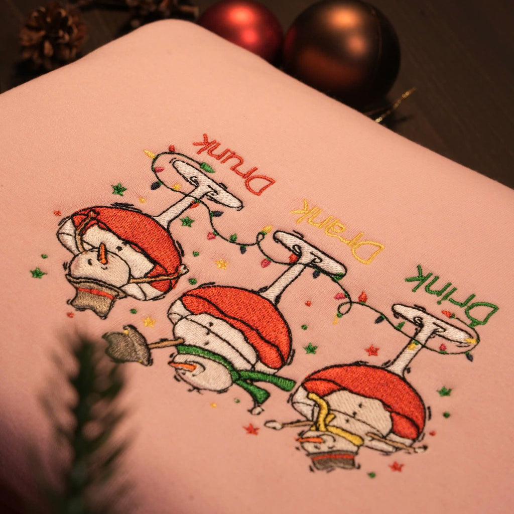 Áo sweater “Uống, Say, Sập” – Drink Drank Drunk, tặng hình thêu trên tay áo