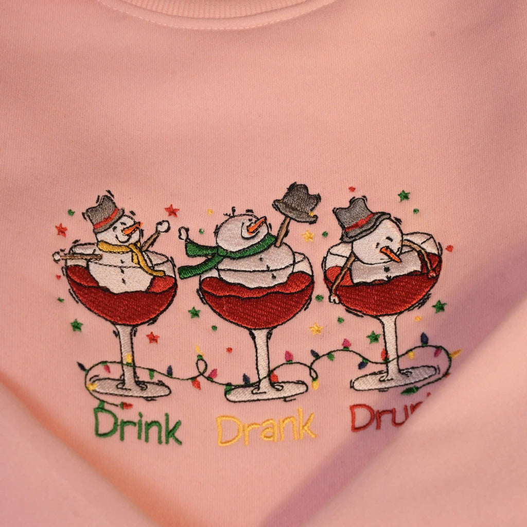 Áo sweater “Uống, Say, Sập” – Drink Drank Drunk, tặng hình thêu trên tay áo